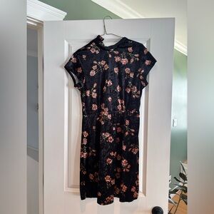 Floral Black Dress Mini
